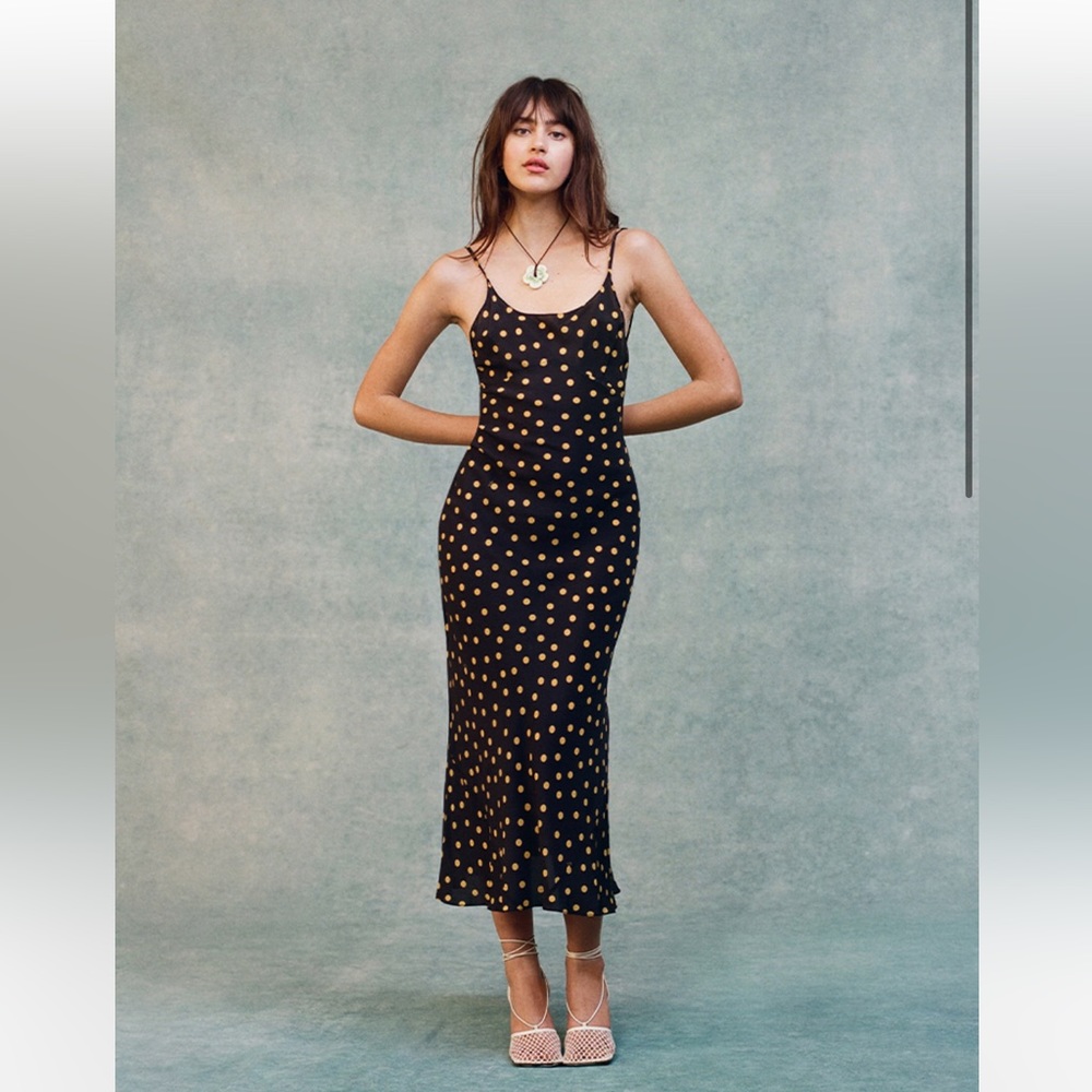 Realisation Par The Iggy Dress in Yellow Polka Dot